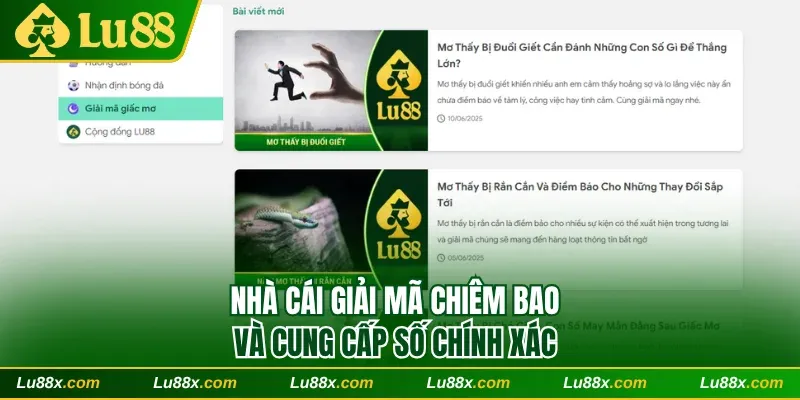 Nhà cái giải mã chiêm bao và cung cấp số chính xác