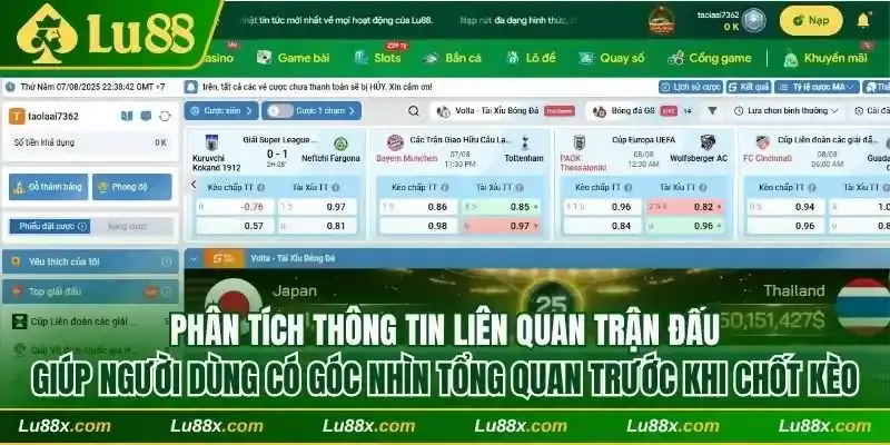 Phân tích các dữ liệu liên quan trận bóng là cần thiết
